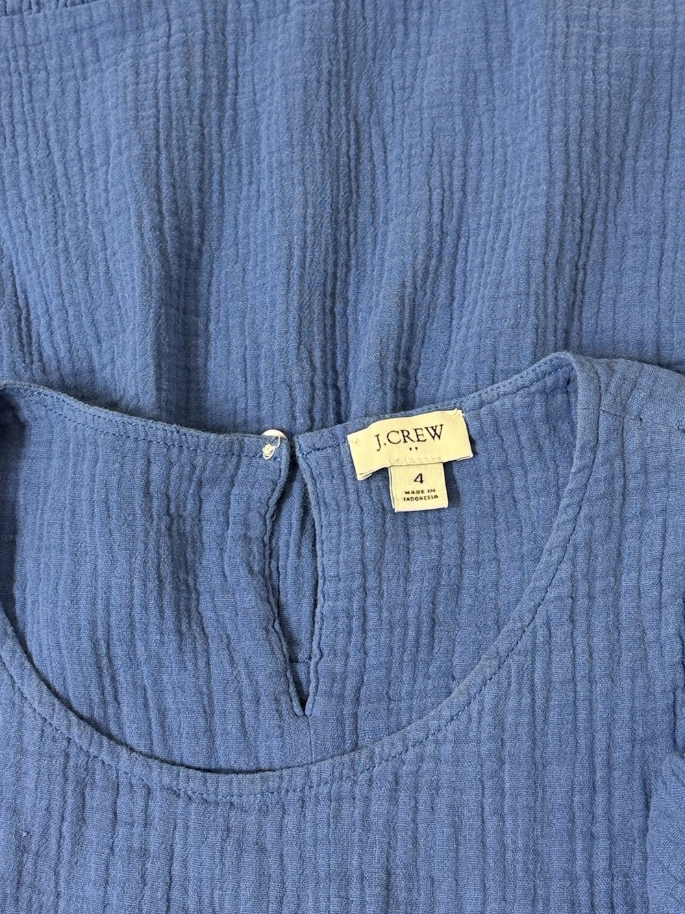 J. Crew Factory Blue Tiered Mini Gauze Dress - Picture 5 of 8